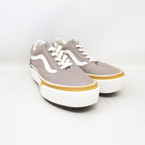 Vans Old Skool Stacked Platform Shoe Sneaker Cobblestone Gray Womens Size 7 US - Picture 4 of 12